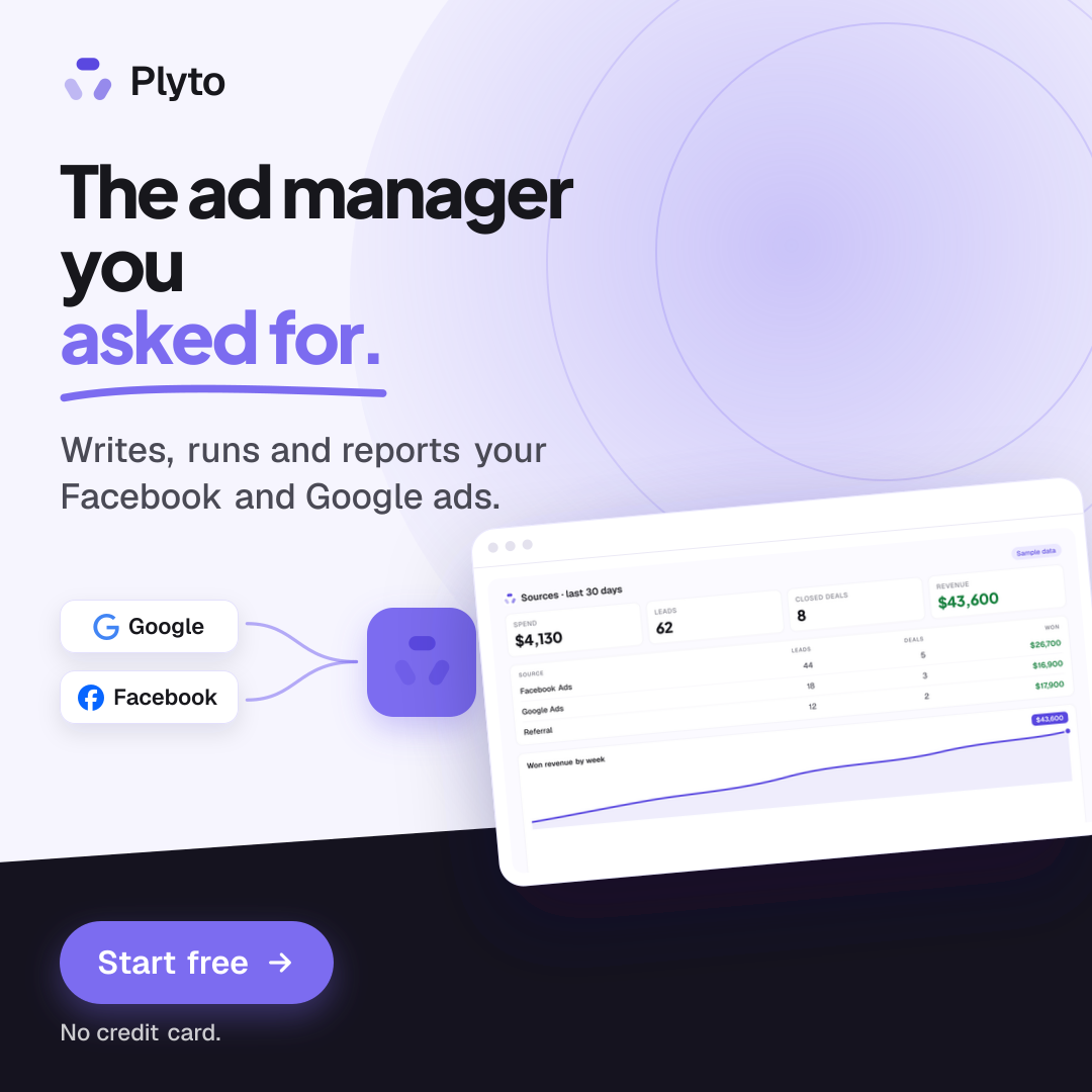 Plyto's own ad, made by Plyto